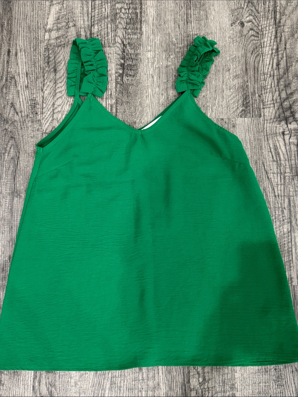 Women’s Ruffled Strap V-Neck Blouse - Green